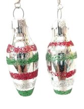 Merry Christmas Earrings (Silver with Dots) - $15.00