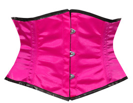 Mini Raboteuse Serre-Taille Complet Baleines Acier Waistbust Sexy Rose Vif - £16.50 GBP+