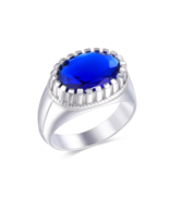 men silver ring sterling silver 925 ring with london blue topaz solid si... - $1,474.01 MXN