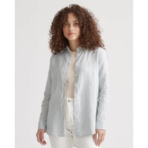 Quince Womens 100% European Linen Long Sleeve Shirt Button Down Mist Blue S - $26.96