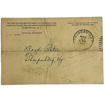 Vtg 1940&#39;s US Department Of Agriculture Mt Sterling Ky Notice Card Phosphate - £8.57 GBP