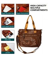 Vintage Brown Casual Versatile Women Large Multi-Pockets Shoulder Handba... - $31.25 CAD