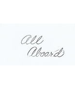 Vintage Wooden Rubber Stamp &quot; All Aboard&quot; Text Cursive Writing - £8.68 GBP