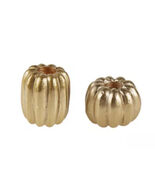 Bed Bath &amp; Beyond 1 Set Of 2 Gold Pumpkin Metal Taper Candle Holders:-NE... - $449.55 MXN