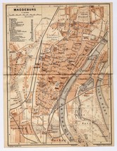 1910 Original Antique Map Of Magdeburg Saxony Sachsen Anhalt / Germany - £12.08 GBP