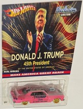 Custom Hot Wheels Pink &#39;64 Chevy Chevelle Trump MAGA w/ Real Riders - $118.25