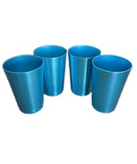 Four (4) ~ Retro Style ~ Aluminum Tumblers ~ BLUE ~ 16 oz. ~ 4.75&quot; Tall Cup - $40.85 CAD
