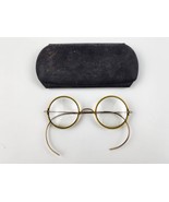 Vintage Windsor Round Eyeglasses Yellow Rubber coated 41mm rims w/ case - £70.05 GBP