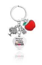 Teacher Thank You Keyring Great Teacher Apple Heart Tree Owl Gift Premiu... - £5.37 GBP