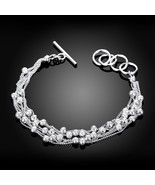 925 Sterling Silver Charm Round Bangle Women&#39;s Fashion Heart Bracelet DL... - £9.60 GBP