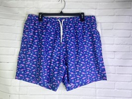 Bermies Mens Classic Swim Shorts Trunks Lined Pink Shark All Over Print Size XL - £30.65 GBP