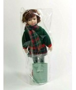 Ice Skater Porcelain Doll Childhood Dreams Skating Party Girl Red Green ... - £7.18 GBP