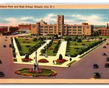 Chelsea Park and Hight School Atlantic City New Jersey NJ UNP Linen Post... - $2.63