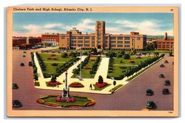 Chelsea Park and Hight School Atlantic City New Jersey NJ UNP Linen Postcard V11 - £2.10 GBP