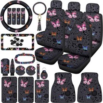 Butterfly Seat Covers Full Set for Women Butterfly Universal Car Accesso... - £85.46 GBP