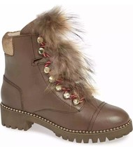 Cecelia Trekker Boots Brown Fur Size 7 - £66.45 GBP