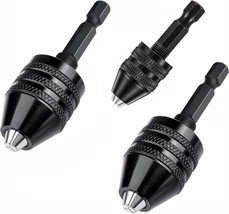 3 Pcs Keyless Drill Chuck Bit 1/4 Inch Hex Shank Keyless Drill Chuck Con... - £31.79 GBP