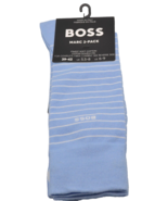 Hugo Boss Men&#39;s Italy 2 pack Blue White Striped Finest Cotton Socks One ... - £24.58 GBP