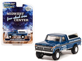 1974 Ford F-250 Pickup Truck with Camper Shell Blue Metallic with Black Stripes  - £14.42 GBP