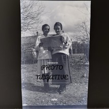 Vintage Photo Negative 1920s Women Holding Newspaper Austin’s Open Arms - $200.13 MXN