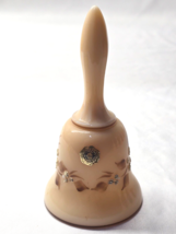 Vintage WESTMORELAND 5.2&quot; Glass Bell Hand Painted Floral Spray On Almond... - $18.25 CAD