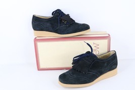 NOS Vtg 90s Streetwear Womens 9.5 Fringed Chunky Leather Platform Shoes ... - £116.77 GBP