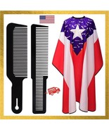 Barber Cape Set - 3 Professional Hair Cutting Capes, Brush &amp; Combs Included - £5.32 GBP