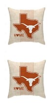 Texas Longhorns Stripe Home State Logo Throw Pillows Cream 18x18x3&quot; Lot of 2 - £51.32 GBP