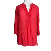Counterparts Womens Size Small Pink Coral Tunic Pullover 3/4 Sleeves Pin... - £11.87 GBP