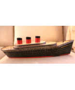 rare 1930s SS Normandie Ocean Liner Biscuit Tin for Geslot et Voreux VG - €1.065,55 EUR