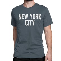 NYC Factory New York City Men&#39;s T-Shirt Charcoal White Lennon Gray Tee S... - £11.91 GBP+