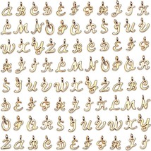 Alphabet Charms Letter Cursive Gold 6 Full Sets 156 pcs A-Z Bulk Jewelry - £15.71 GBP