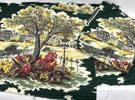 Vintage Fabric Spectrum Landscape Print Vat Color Print Remnants 3 Piece... - $634.30 MXN