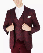 Tayion Collection Agordy Men&#39;s Classic-Fit Red &amp; Blue Paisley Sport Coat... - £59.00 GBP