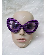 Black Purple Glitter Costume Glasses 5th Avenue Cat Eye Hollywood Diva 6... - $12.56 CAD