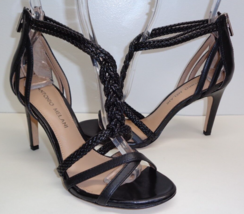 Antonio Melani Size 6 M QUESTA Black Leather Braided Sandals New Women&#39;s Shoes - £45.82 GBP