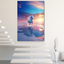 White Horse Canvas Painting Wall Art Posters Landscape Canvas Print Picture - £11.02 GBP+