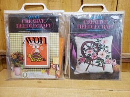 1974 Avon Creative Crewel Kits Pals on Parade & Spin Wheel & Roses Vintage Lot - $19.79