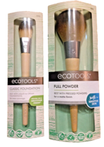 Eco Tools Full Powder Brush 1600 &amp; Classic Foundation Brush 1202 Set of ... - $19.56