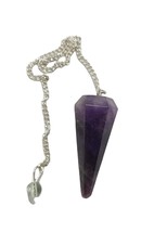 Pendulum Dowser Stone for Reiki Healing Natural Purple Amethyst Dowsing ... - $24.74