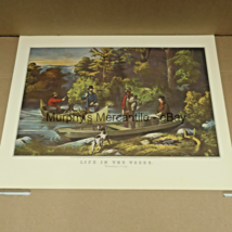 Life in The Woods / Wild Duck Shooting 2 Sided Currier Ives Litho Reprint 12x15&quot; - £14.48 GBP