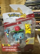 Pokemon Battle Figure Set Ivysaur, Pikachu &amp; Horsea Articulated Figures ... - $13.10