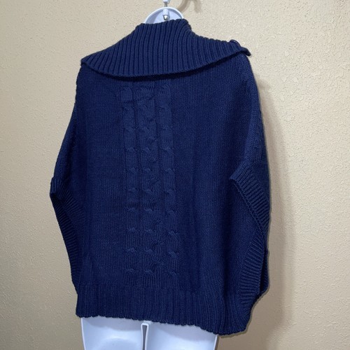 Vertigo Paris NAVY Double Breasted Knit Cape Cardigan SZ L $160 Item image 5