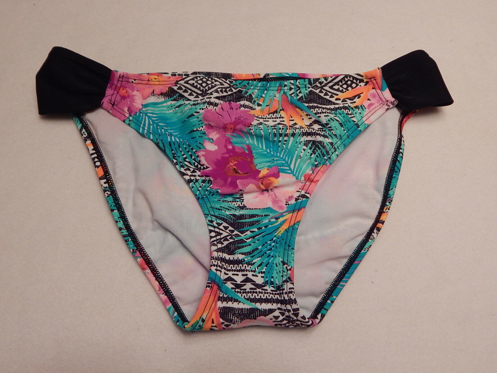 Primary image for NEW Arizona Splash of Color Swimsuit Bottom Black Multi Size: M NWT Retail $36