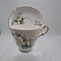 Vintage Regency Bone China Tea Cup &amp; Saucer Set - Floral Design With Gold Trim - £23.81 GBP