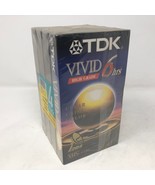 NIP Pack of 4 Blank TDK Vivid 6 Hours Hrs High Grade VHS T-120 Videotapes - £18.12 GBP