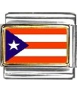 Puerto Rico Photo Flag Italian Charm Bracelet Jewelry Link - £7.09 GBP