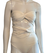 LE LIS Bodysuit Size Medium Ivory Strapless Crisscross Front New with Ta... - £13.37 GBP