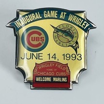 Chicago Cubs Florida Marlins 1993 Inaugural Game at Wrigley Field Hat Lapel Pin - £14.61 GBP