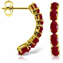 14K Solid Yellow Gold Natural Ruby Gemstone Elegant Stud Earrings - £353.76 GBP